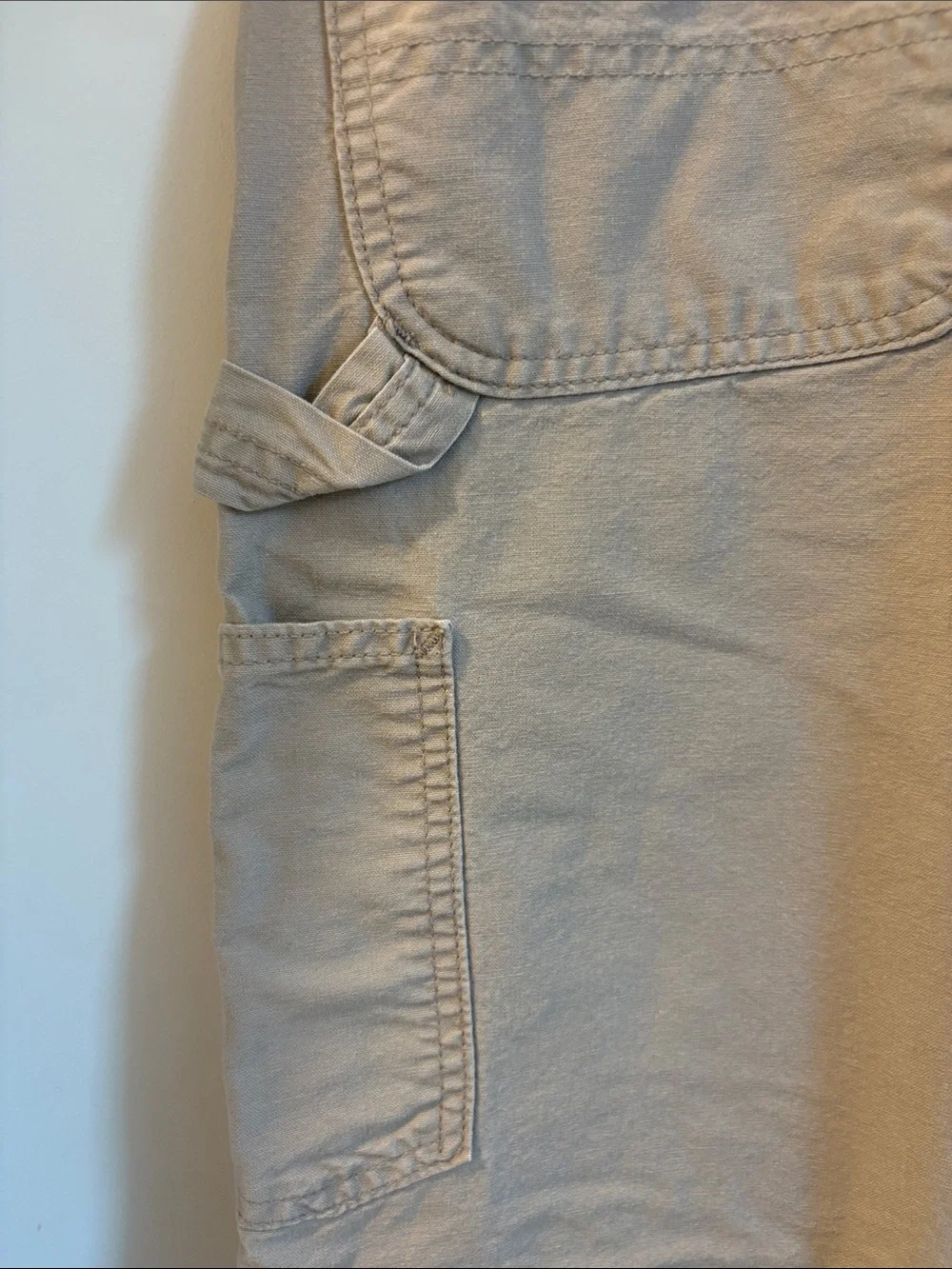 Carhartt light TAN Canvas Dungaree Work Pants Mens 36x30 Excellent Condition